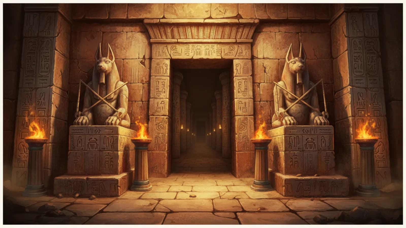 Egyptian temple entrance, Book of Dead slot